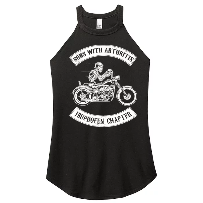 Sons With Arthritis Ibuprofen Chapter Funny Biker Skull Women’s Perfect Tri Rocker Tank