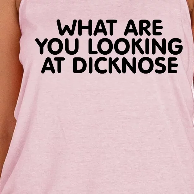 Saying What Are You Looking At Dicknose Women's Knotted Racerback Tank