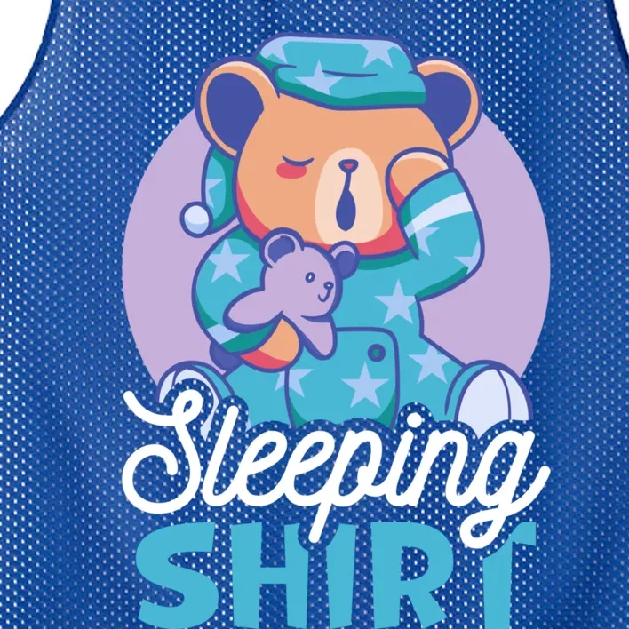 Sleeping With A Teddybear Or A Bear Gift Mesh Reversible Basketball Jersey Tank