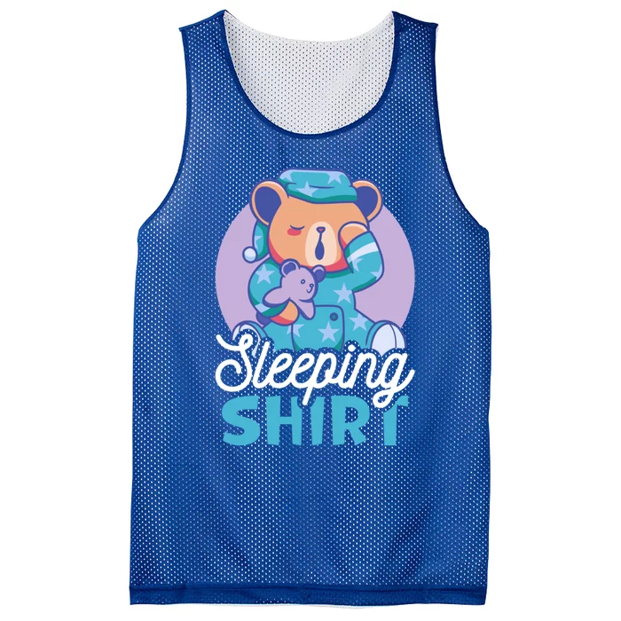 Sleeping With A Teddybear Or A Bear Gift Mesh Reversible Basketball Jersey Tank