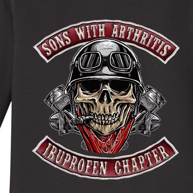 Sons With Arthritis Ibuprofen Chapter Funny Biker Baby Long Sleeve Bodysuit