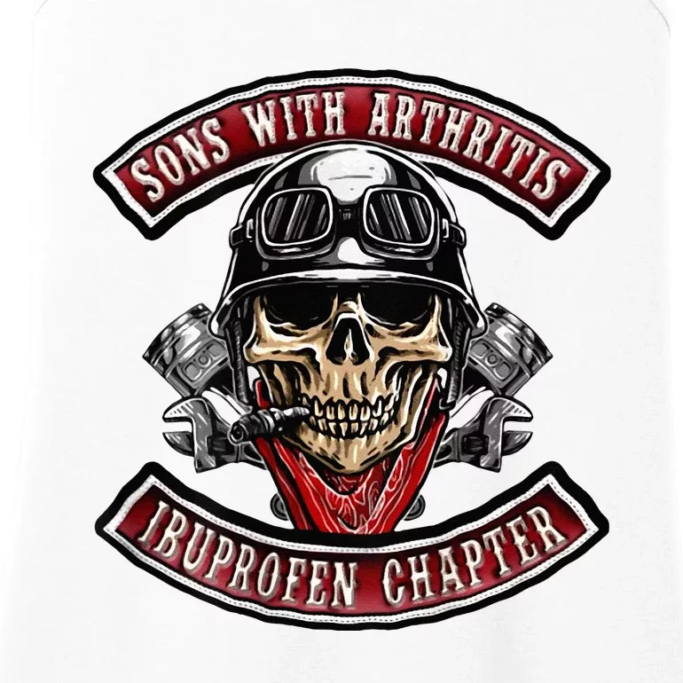 Sons With Arthritis Ibuprofen Chapter Funny Biker Skull Ladies Essential Tank