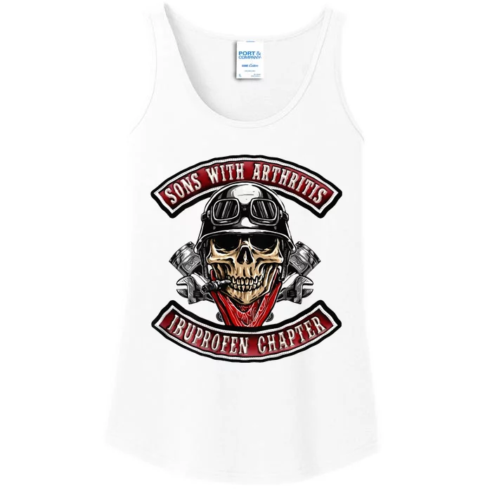 Sons With Arthritis Ibuprofen Chapter Funny Biker Skull Ladies Essential Tank