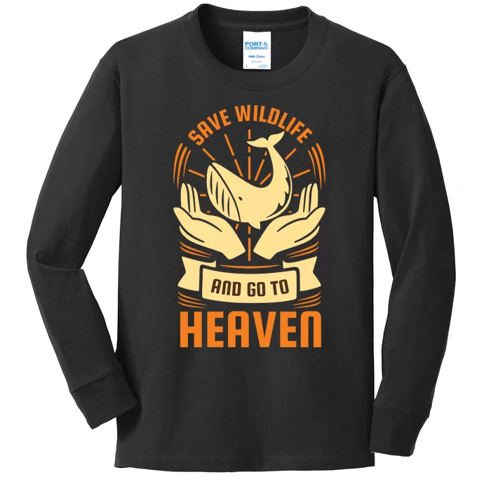 Safe Wildlife And Go To Heaven Kids Long Sleeve Shirt