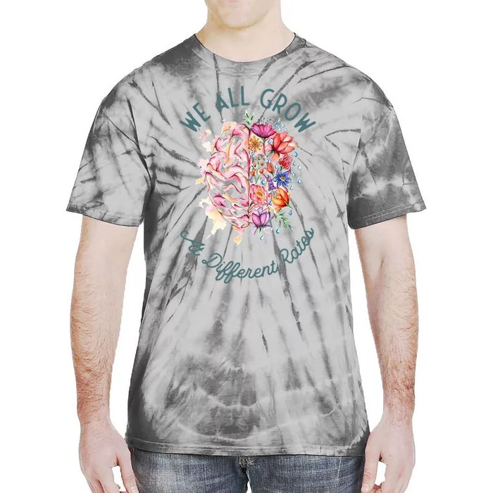 Support We All Grow At Different Rates asd Awareness Tie-Dye T-Shirt