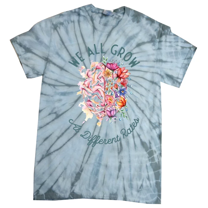 Support We All Grow At Different Rates asd Awareness Tie-Dye T-Shirt