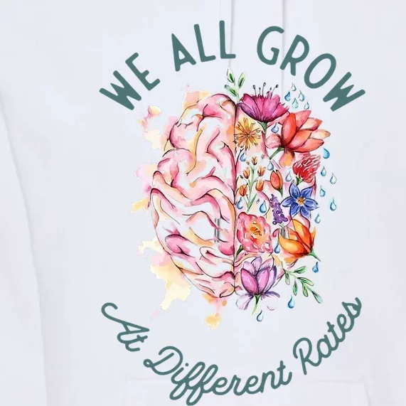 Support We All Grow At Different Rates asd Awareness Premium Hoodie