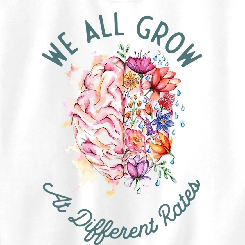 Support We All Grow At Different Rates asd Awareness Kids Sweatshirt