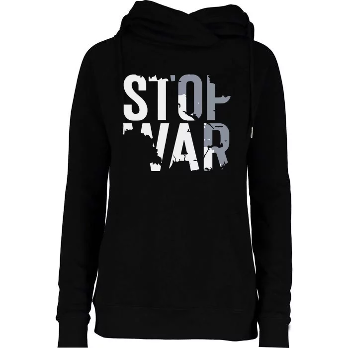 Stop War And Make Peace Womens Funnel Neck Pullover Hood