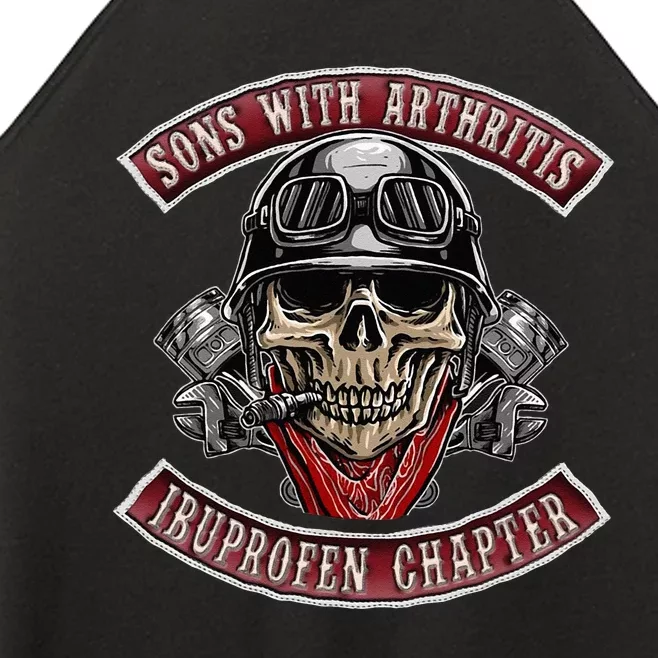 Sons With Arthritis Ibuprofen Chapter Funny Biker Skull Gift Women’s Perfect Tri Rocker Tank