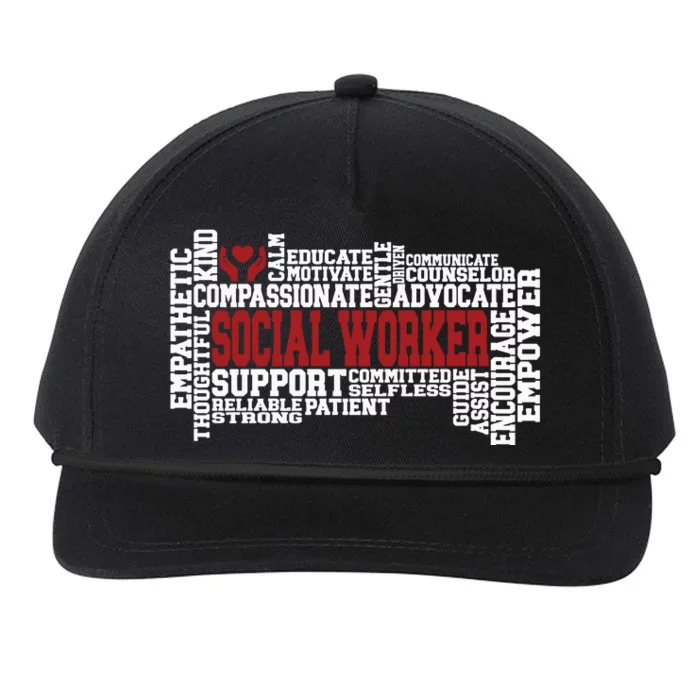 Social Worker Advocate Support Empower Snapback Five-Panel Rope Hat