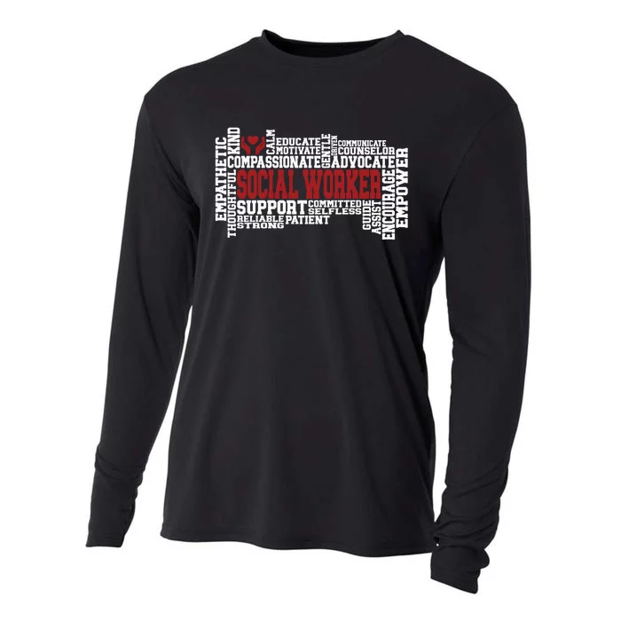 Social Worker Advocate Support Empower Cooling Performance Long Sleeve Crew