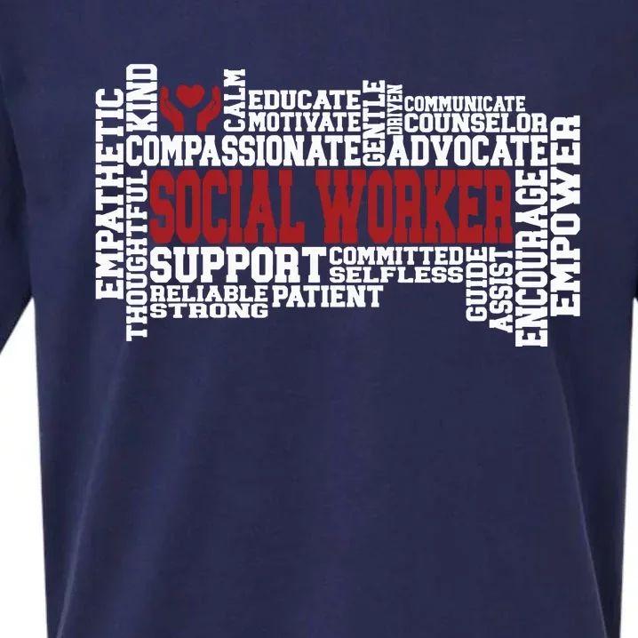 Social Worker Advocate Support Empower Sueded Cloud Jersey T-Shirt