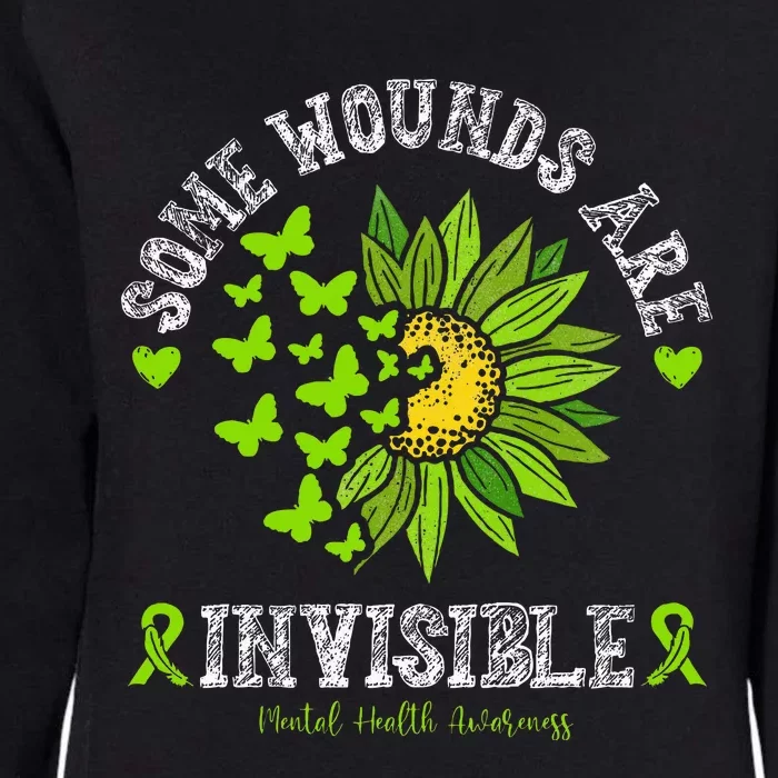 Some Wounds Are Invisible Mental Health Awareness Sunflower Womens California Wash Sweatshirt