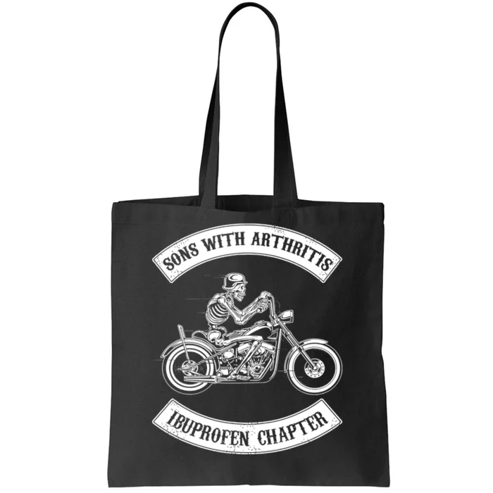 Sons With Arthritis Ibuprofen Chapter Funny Biker Skull Tote Bag