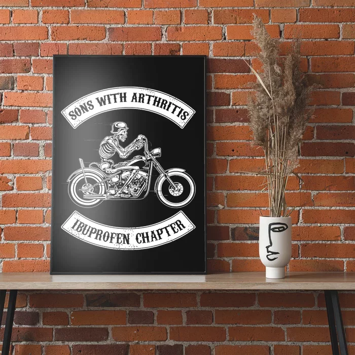 Sons With Arthritis Ibuprofen Chapter Funny Biker Skull Poster