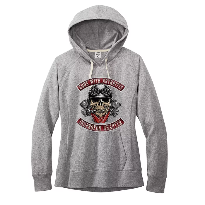 Sons With Arthritis Ibuprofen Chapter Funny Biker Skull Gift Women's Fleece Hoodie