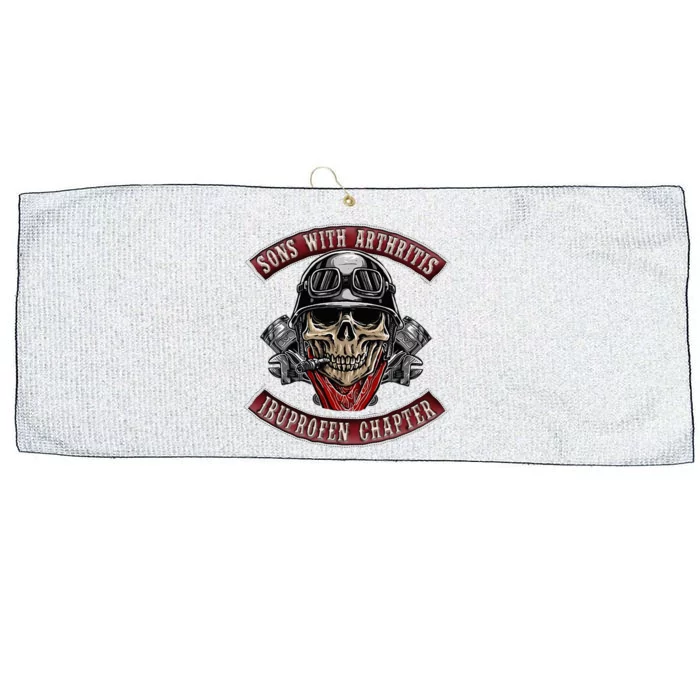 Sons With Arthritis Ibuprofen Chapter Funny Biker Skull Gift Large Microfiber Waffle Golf Towel