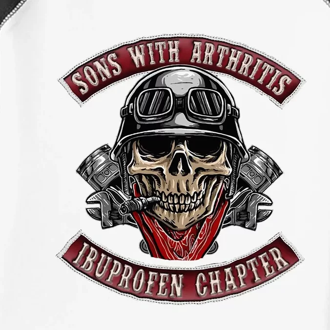 Sons With Arthritis Ibuprofen Chapter Funny Biker Skull Gift Infant Baby Jersey Bodysuit