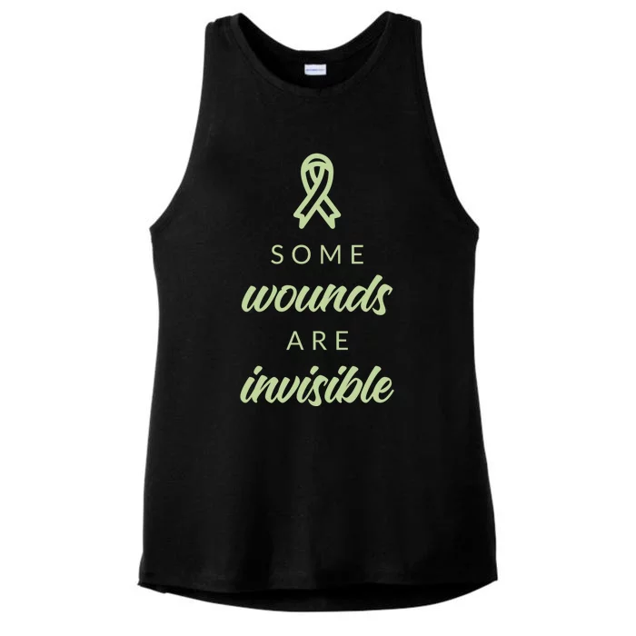 Some Wounds Are Invisible Tal Health Gift Ladies Tri-Blend Wicking Tank