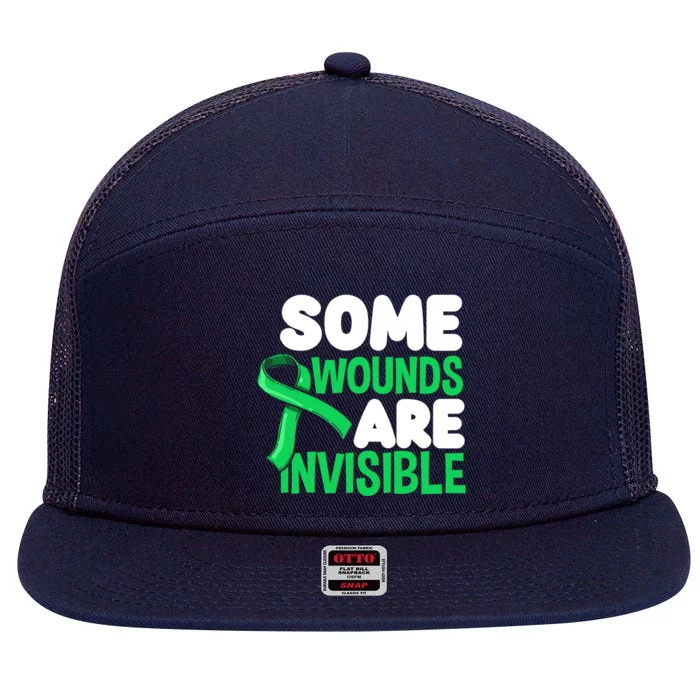 Some Wounds Are Invisible Tal Health Warrior Gift 7 Panel Mesh Trucker Snapback Hat