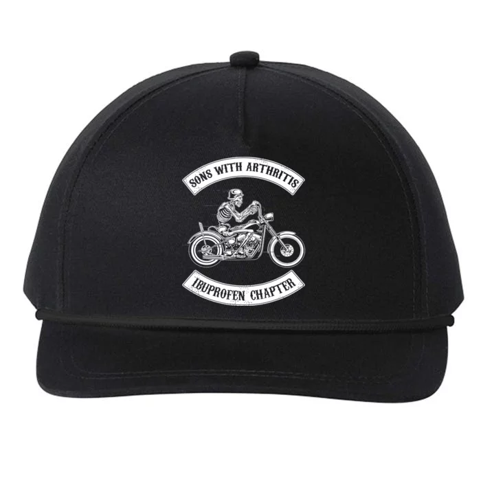 Sons With Arthritis Ibuprofen Chapter Funny Biker Skull Snapback Five-Panel Rope Hat