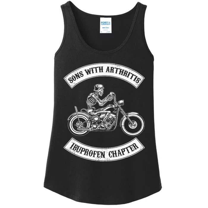 Sons With Arthritis Ibuprofen Chapter Funny Biker Skull Ladies Essential Tank