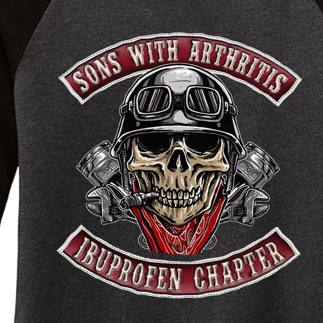 Sons With Arthritis Ibuprofen Chapter Funny Biker Skull Gift Women's Tri-Blend 3/4-Sleeve Raglan Shirt