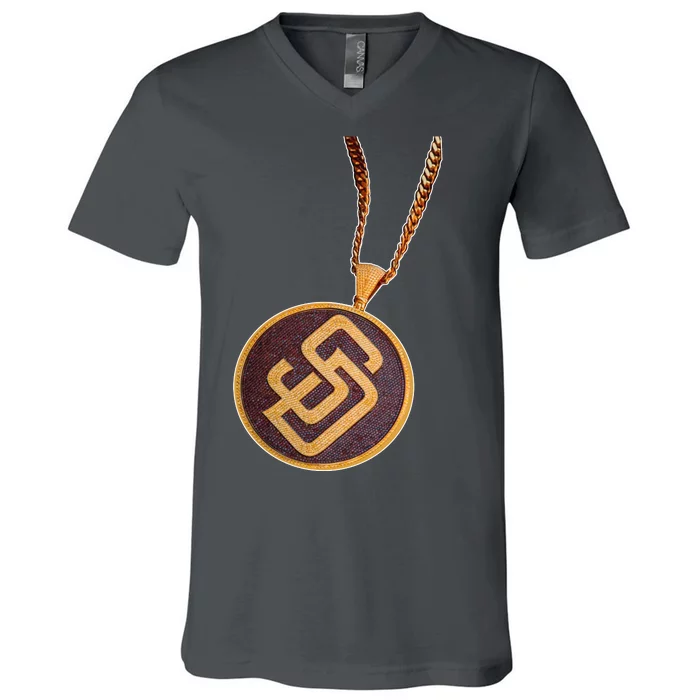 Swag Chain San Diego Baseball Home Run V-Neck T-Shirt