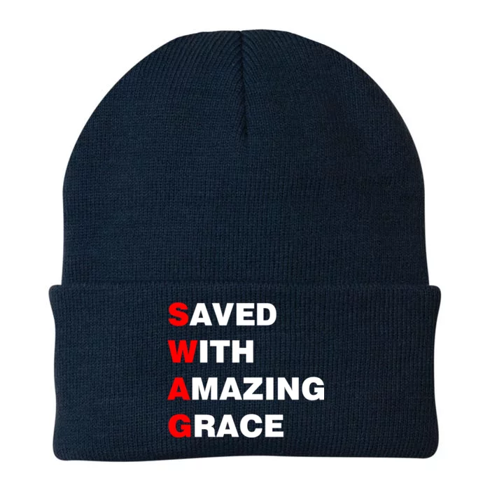 Swag Saved With Amazing Grace Knit Cap Winter Beanie