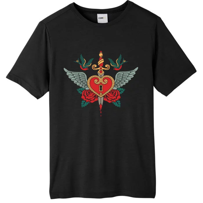 Swallows Heart Lockbox Sword ChromaSoft Performance T-Shirt