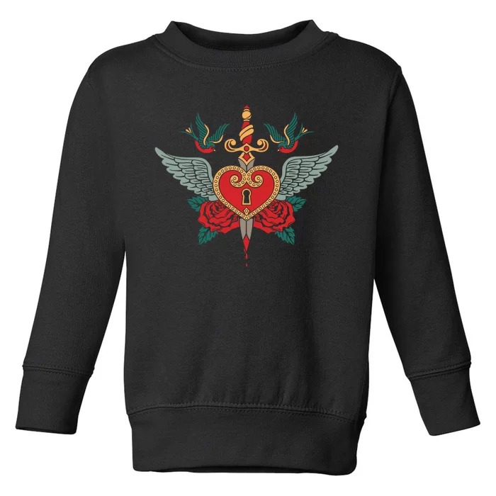 Swallows Heart Lockbox Sword Toddler Sweatshirt