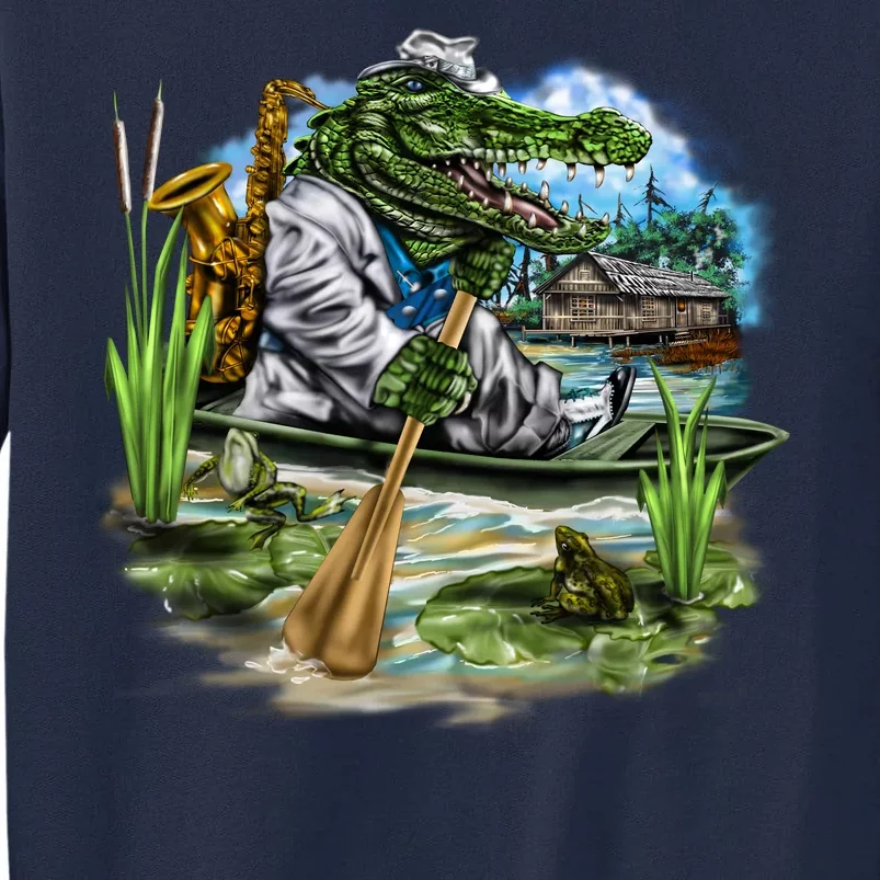 Swamp Gator With A trumpet Tall Sweatshirt