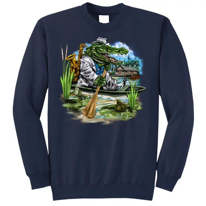 Swamp Gator With A trumpet Tall Sweatshirt