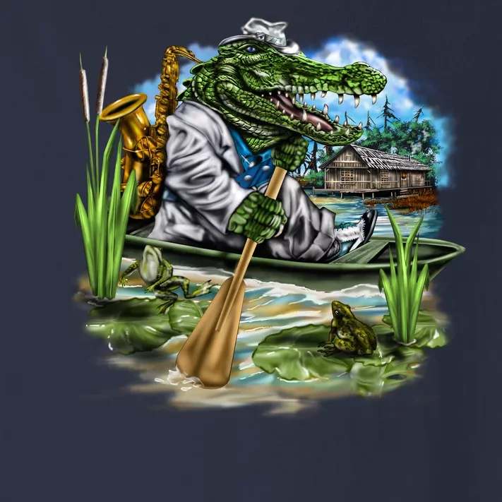 Swamp Gator With A trumpet Toddler Long Sleeve Shirt