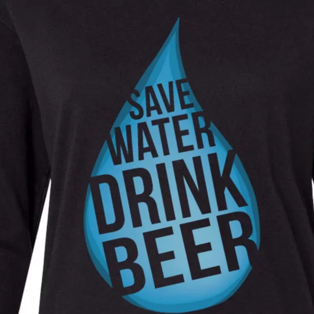 Save Water Beer Cool Gift Womens Cotton Relaxed Long Sleeve T-Shirt