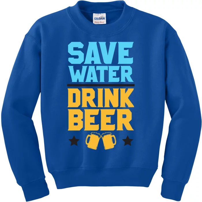 Save Water Beer Sarcastic Craft Retro Design Gift Kids Sweatshirt