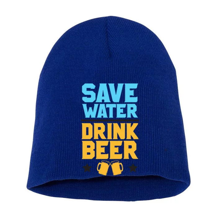 Save Water Beer Sarcastic Craft Retro Design Gift Short Acrylic Beanie