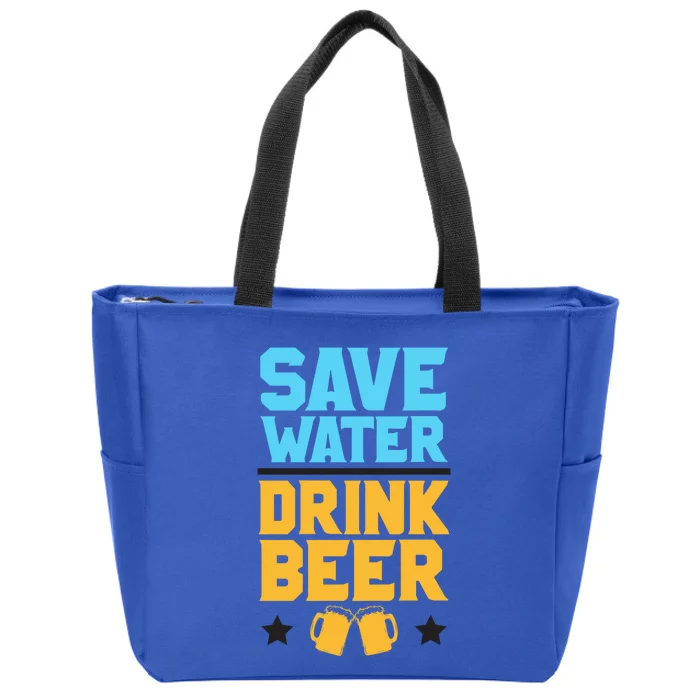 Save Water Beer Sarcastic Craft Retro Design Gift Zip Tote Bag