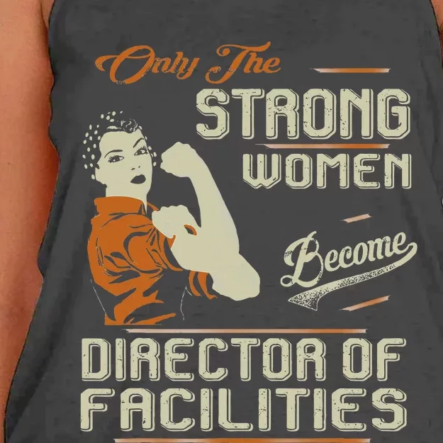 Strong Women Become Director Of Facilities Women's Knotted Racerback Tank