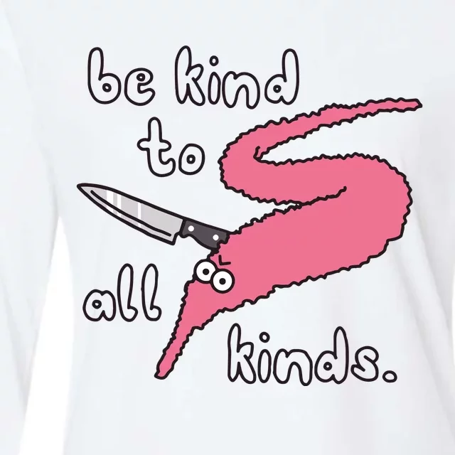 Squiggle Worms Be Kind To All Kinds Womens Cotton Relaxed Long Sleeve T-Shirt