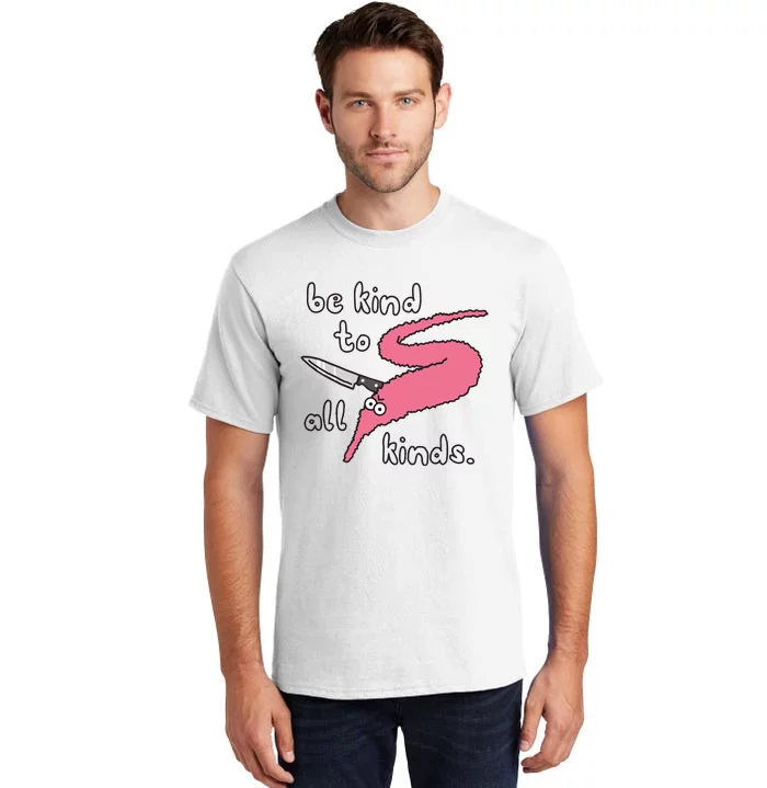 Squiggle Worms Be Kind To All Kinds Tall T-Shirt