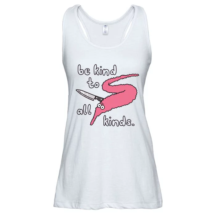 Squiggle Worms Be Kind To All Kinds Ladies Essential Flowy Tank