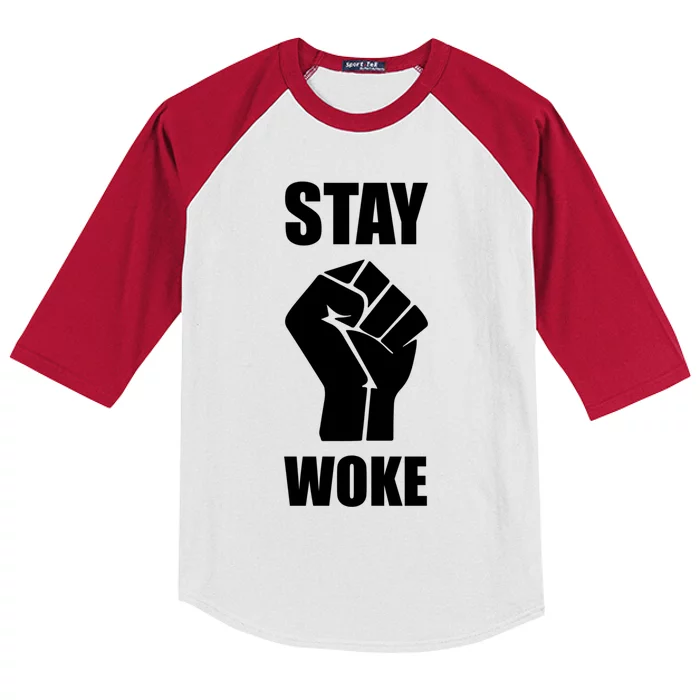 Stay Woke #Blm Gift Kids Colorblock Raglan Jersey