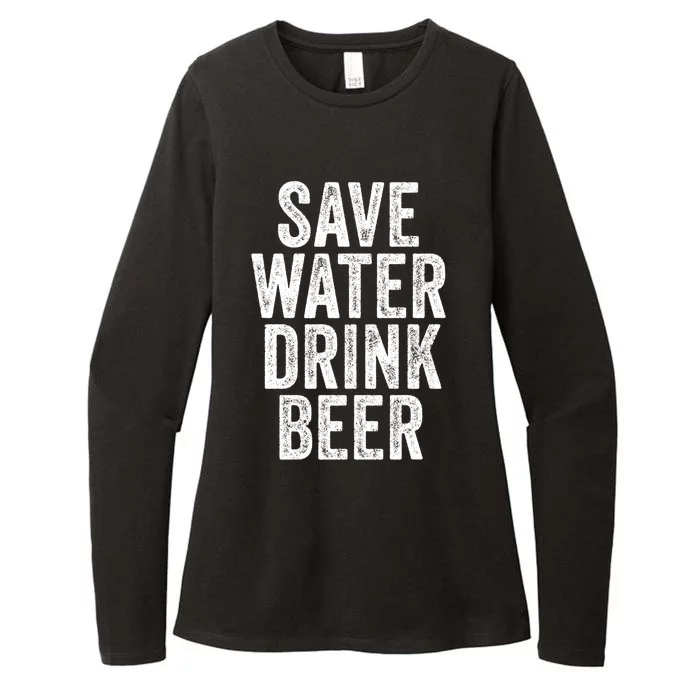 Save Water Beer Funny Ing Alcohol Vintage Gift Womens CVC Long Sleeve Shirt