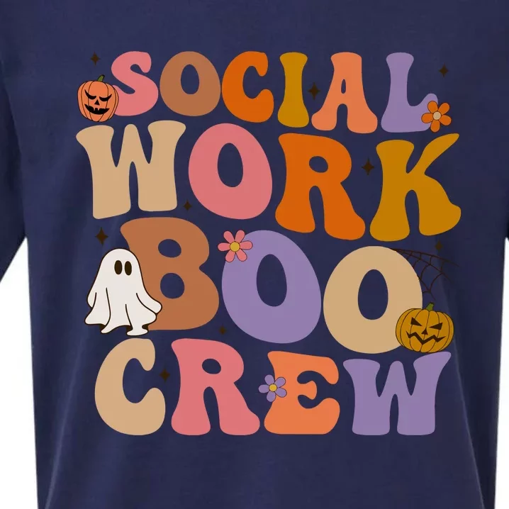 Social Worker Boo Crew Halloween Sueded Cloud Jersey T-Shirt