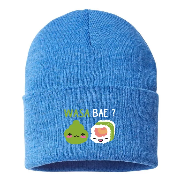 Sushi Wasa Bae Funny Sushi Lover Gift Sustainable Knit Beanie