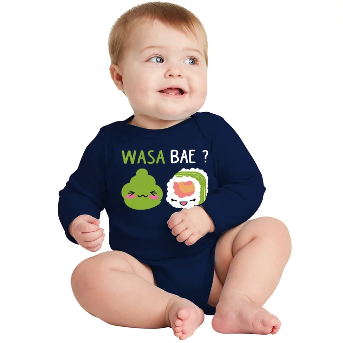 Sushi Wasa Bae Funny Sushi Lover Gift Baby Long Sleeve Bodysuit