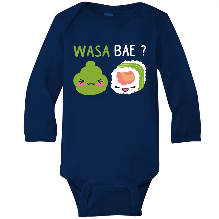 Sushi Wasa Bae Funny Sushi Lover Gift Baby Long Sleeve Bodysuit