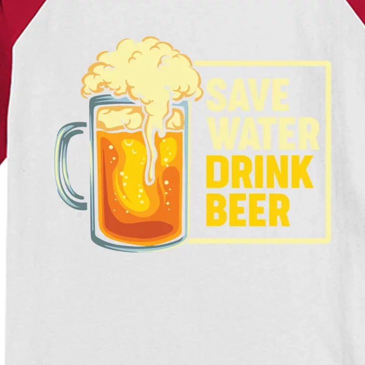 Save Water Beer Gift Kids Colorblock Raglan Jersey